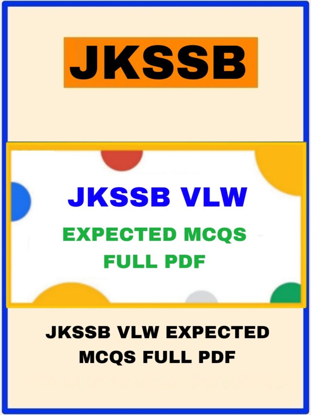 JKSSB VLW EXPECTED MCQS FULL PDF